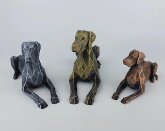 Low Poly Great Dane Figurine | Hand Painted German Mastiff Sculpture | Modern Gift for Dog Lovers and Pet Owners | Timeless Memorial and Urn