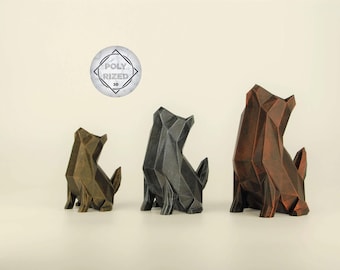 Sitting Fox Figurine | Hand-painted Fox Sculpture | Unique Gift for Animal Lovers | Interior Design Office and Home Decor