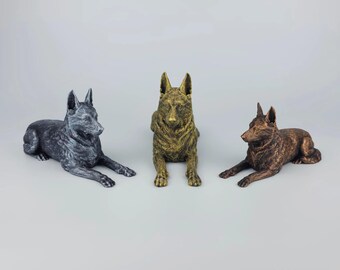 German Shepherd Figurine hand-painted, Realistic Alsatian Sculpture, Modern Belgian Malinois Statue, Byelorussian, Shiloh, Bohemian, King