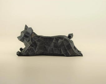 Figura de Corgi Pembroke galés, escultura de perro Corgi de baja poligonización, regalo único para amantes de los perros y dueños de mascotas, decoración para sala de estar