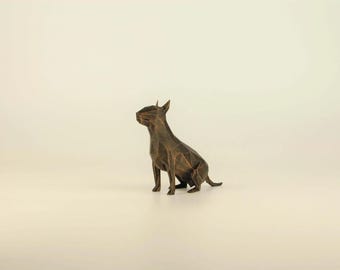 Low Poly Bull Terrier Figurine, Hand Painted Miniature Bull Terrier Sculpture, Unique Gift for Dog Lovers and Pet Owners, Interior Design