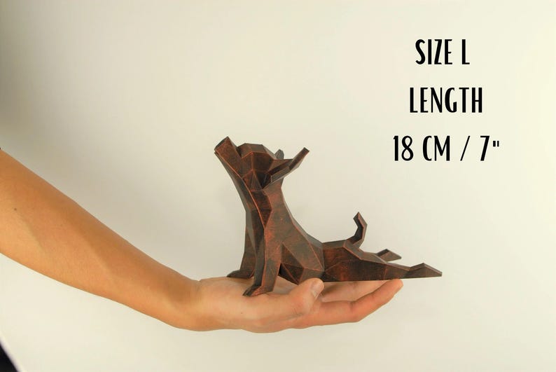 Süße Chihuahua Yoga Figur, Low Poly Hunde Skulptur, Einmaliges Geschenk für Hundeliebhaber und Haustierbesitzer, Deko für Wohnzimmer von Polyrized3D