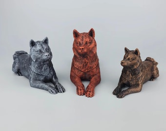 Shiba Inu Figurine hand-painted, Realistic Akita Inu Sculpture, Modern Kai Ken Statue, Elegant Japanese Brushwood Dog Modell, Doge Miniature