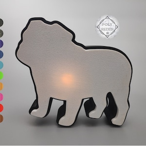 English Bulldog Heartbeat Night Light, British Bulldog Silhouette LED Bedside Lamp, Gift for Animal Lover and Pet Owners, Nursery Decoration
