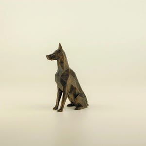 Doberman Figurine hand-painted, Low Poly Dobie Sculpture, Unique Gift for Dog Lovers and Pet Owners, Interior Design Home and Office Decor