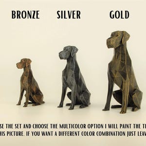 Low Poly Deutsche Dogge Figur, Handbemalte Hundeskulptur, Einzigartiges Geschenk für Hundeliebhaber und Haustierbesitzer, Deko für Zuhause von Polyrized3D