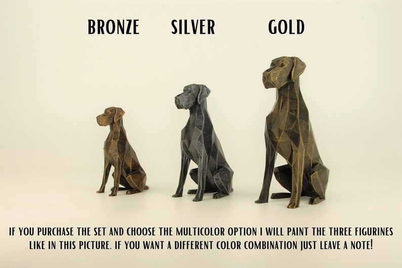 Low Poly Deutsche Dogge Figur, Handbemalte Hundeskulptur, Einzigartiges Geschenk für Hundeliebhaber und Haustierbesitzer, Deko für Zuhause von Polyrized3D