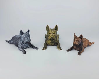 French Bulldog hand-painted, Realistic Frenchie Sculpture, Modern Sourmug Statue, Clown Dog, Fart Loaf, Bat Dog, Bouledogue français, Frog