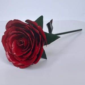 Handmade Metal Rose Sculpture – Steel Flower Art, Anniversary Gift, Iron Rose Keepsake