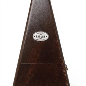 Vintage French Pyramid Metronome – Maelzel Paquet Wood Wind-Up Tempo Timer 856 | Working Mid-Century Musician Gift & Piano Decor