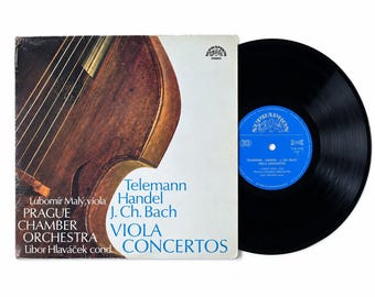 Telemann Handel J.C. Bach Viola Concertos LP 1971 Supraphon 1118 3102 Czechoslovakia Pressing Classical Vinyl