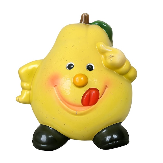 黄色の洋梨型置物