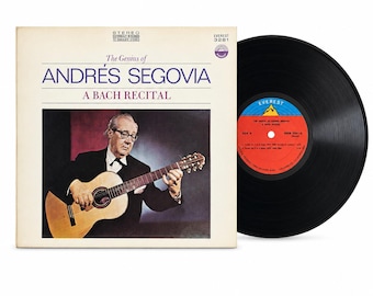 Andrés Segovia A Bach Recital Vinyl LP 1969 Everest 3261 SDBR US Press Classical Guitar Bach Record