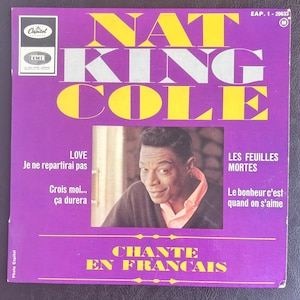Nat King Cole – Chante En Français 7&quot; EP – French Pressing – Jazz Vinyl 45 RPM Mono – Capitol Records EAP 1-20633 – Vintage Record