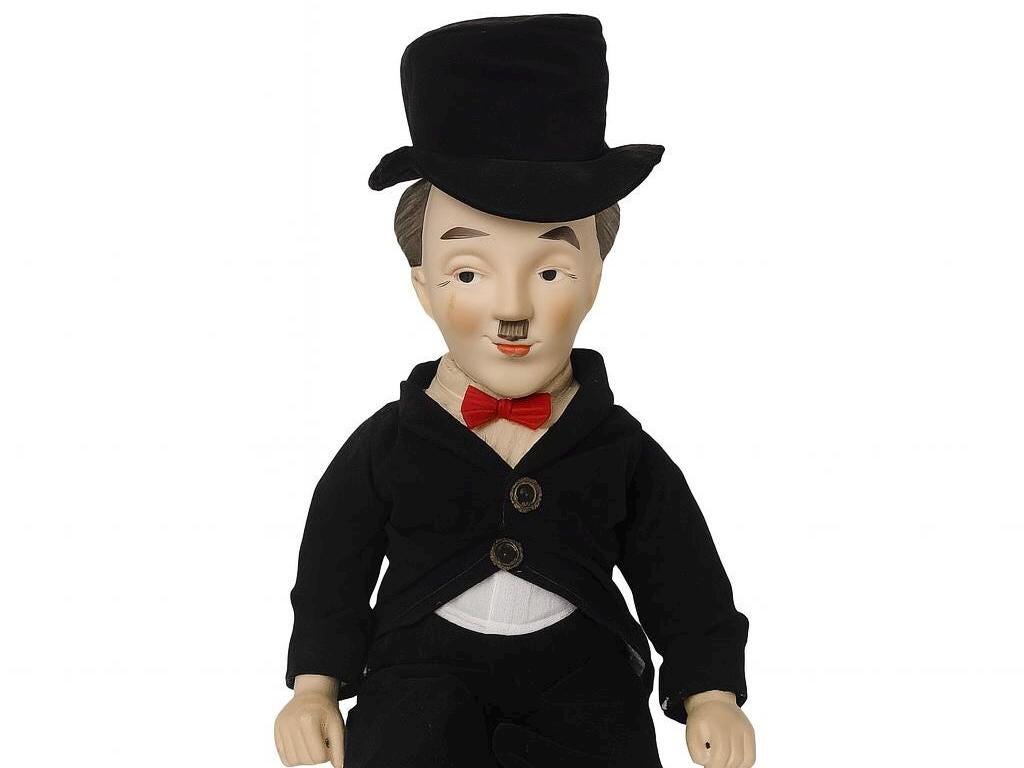 チャップリン　人形　アンティーク ヴィンテージ チャーリー・チャップリン 磁器人形：16インチ