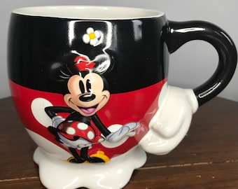 Mug Minnie Mouse Parcs Disney - Tasse à café en céramique - Manche et poignée de gant - 3D 16 oz - Décoration Disney