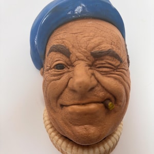Chalkware Bootsmann Kopf Replik - Handgemalte Reproduktion