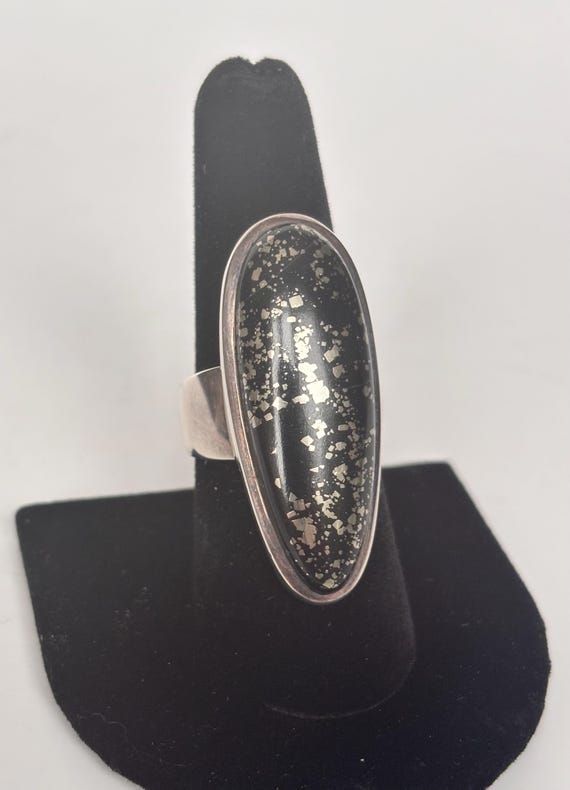 Sterling Silver Apache Gold Statement Ring: Chalc… - image 1