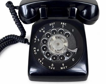 Vintage Northern Telecom NE-500 Rotary Dial Telephone | Made in Canada | Black Desk Phone | Mid-Century Office Decor | Retro Landline