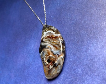 Silver Fire Agate Pendant, Necklace