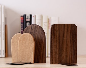 11066 Unique Décor Gift for Book Lovers Purpledip Wooden Bookends Stand Holder Bookshelf Organizer /'Foxy Cats/'