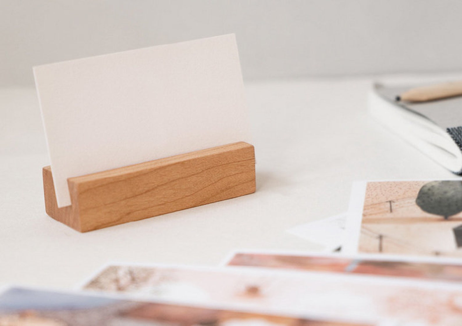 Wooden Photo Stand Wood Postcard Holder Business Name Card Etsy