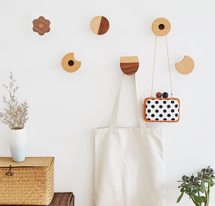 Gancho de pared de madera gancho de forma de galleta lindo | Etsy