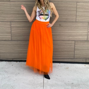 Tulle Tutu Skirt - Long Clémentine Orange Tulle Skirt