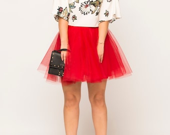 Tulle Tutu Skirt - Mini Red tulle skirt