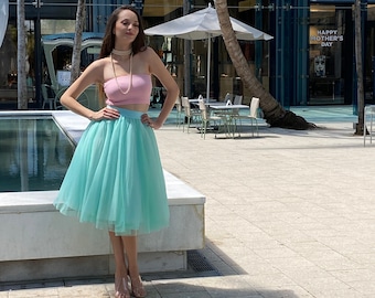 Tulle Tutu Rok - Mint Tule Rok