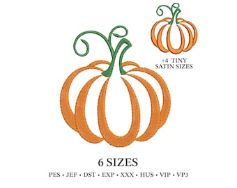 Autumn Pumpkin Embroidery Design File- Fall Thanksgiving Designs for Machine Embroidering ( Digital Download )