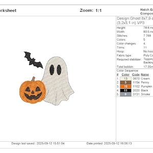 embroidery machine file featuring cute and scary ghost design for kids