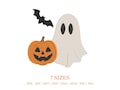 Halloween Celebration Ghost Embroidery Design \u2013 Autumn Designs Bat and Pumpkin (Machine File) product logo