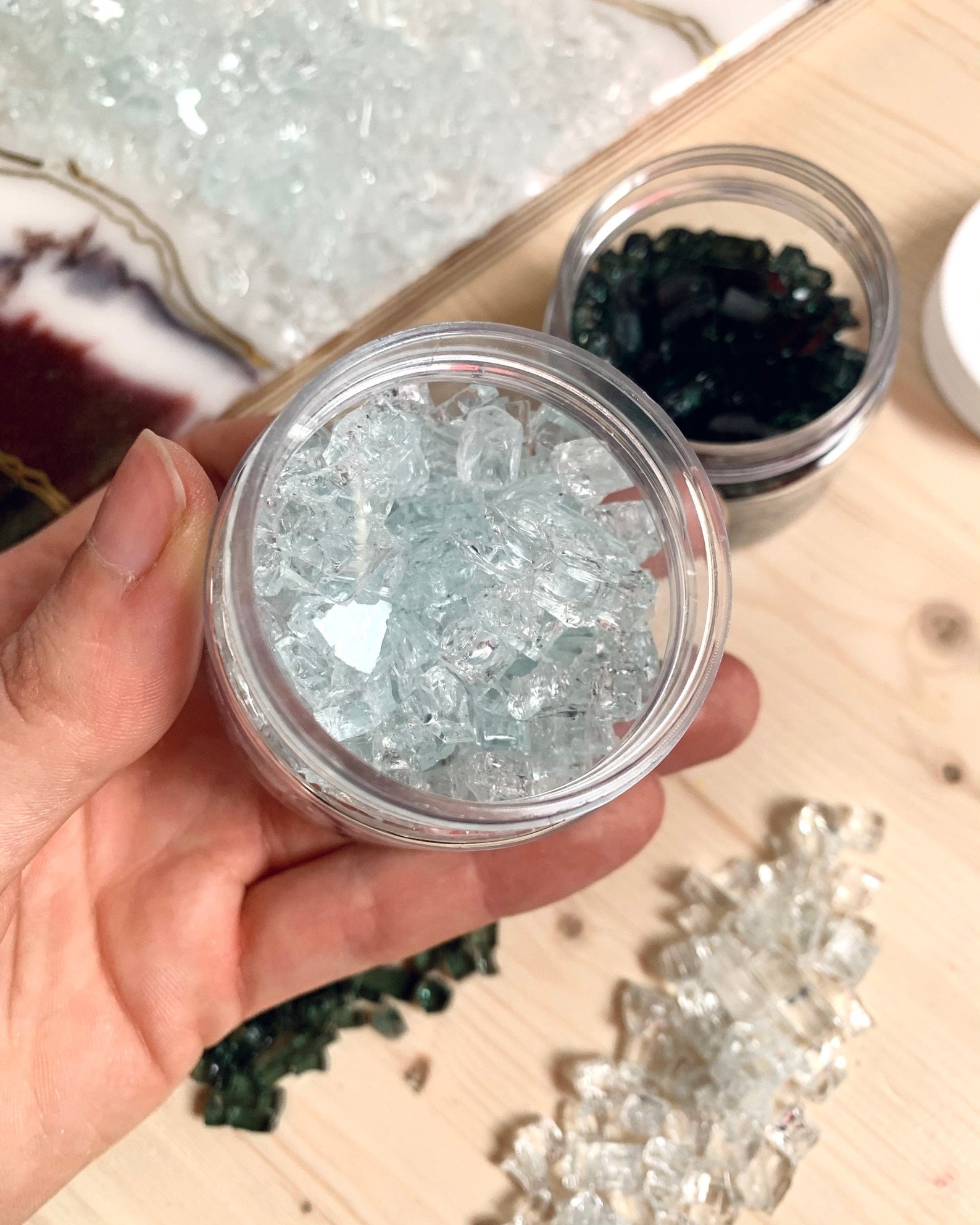 Crushed Glass Bead Set for Resin Art Geode painting Etsy