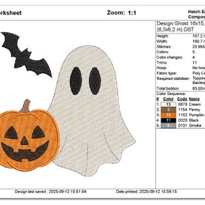 halloween theme ghost embroidery design