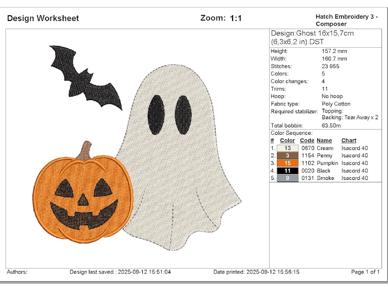 halloween theme ghost embroidery design