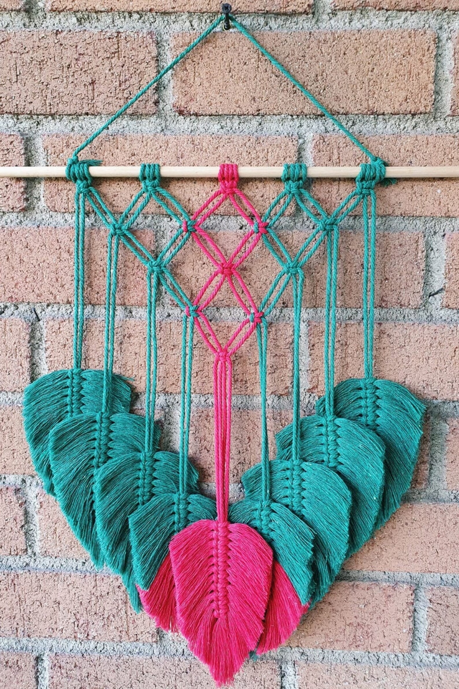 Macrame Feather Wall Hanger Decorative Feather Wall Hanging Etsy