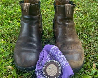 Handmade Beeswax Leather Conditioner Balm – Natural Oil Blend, 1oz Tin
