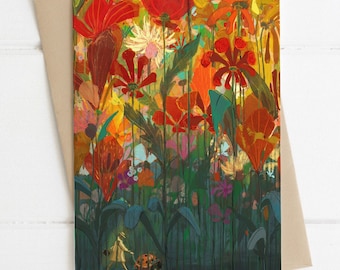 Flowery Day / Original Art Card / Floral Card