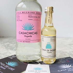 Personalized Tequila Bottle Labels | All Sizes | Blanco Reposado Anejo Mezcal | Customize Icon, Wording for Any Event or Occasion