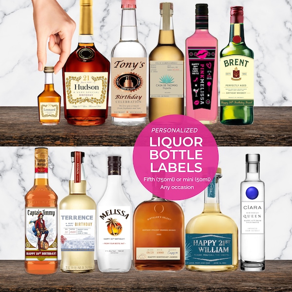 Booze Labels Liquor Bottle Tag - Etsy