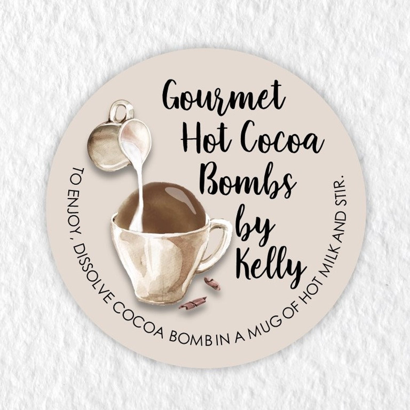 Gourmet Hot Cocoa Bomb Packaging Stickers Personalized Hot | Etsy