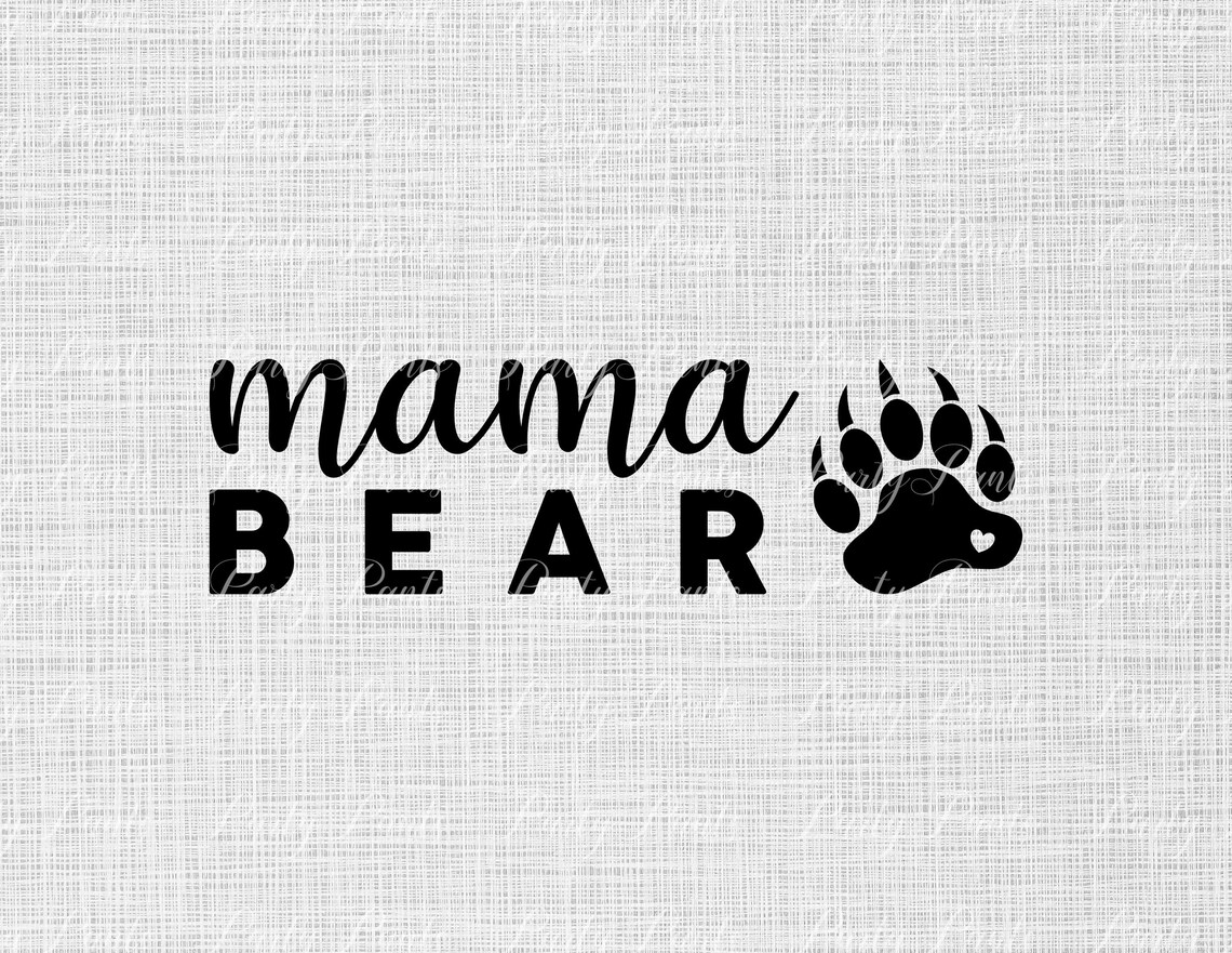Mama Bear Heart Paw SVG PNG Bear Pawprint Mom SVG Clipart - Etsy