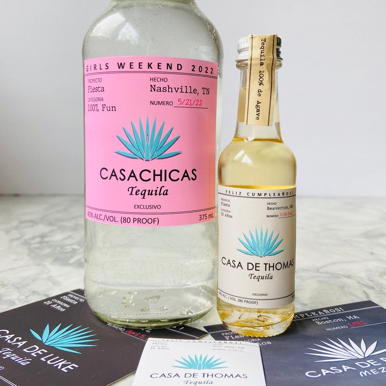 Personalized Tequila Bottle Labels All Sizes Blanco Etsy