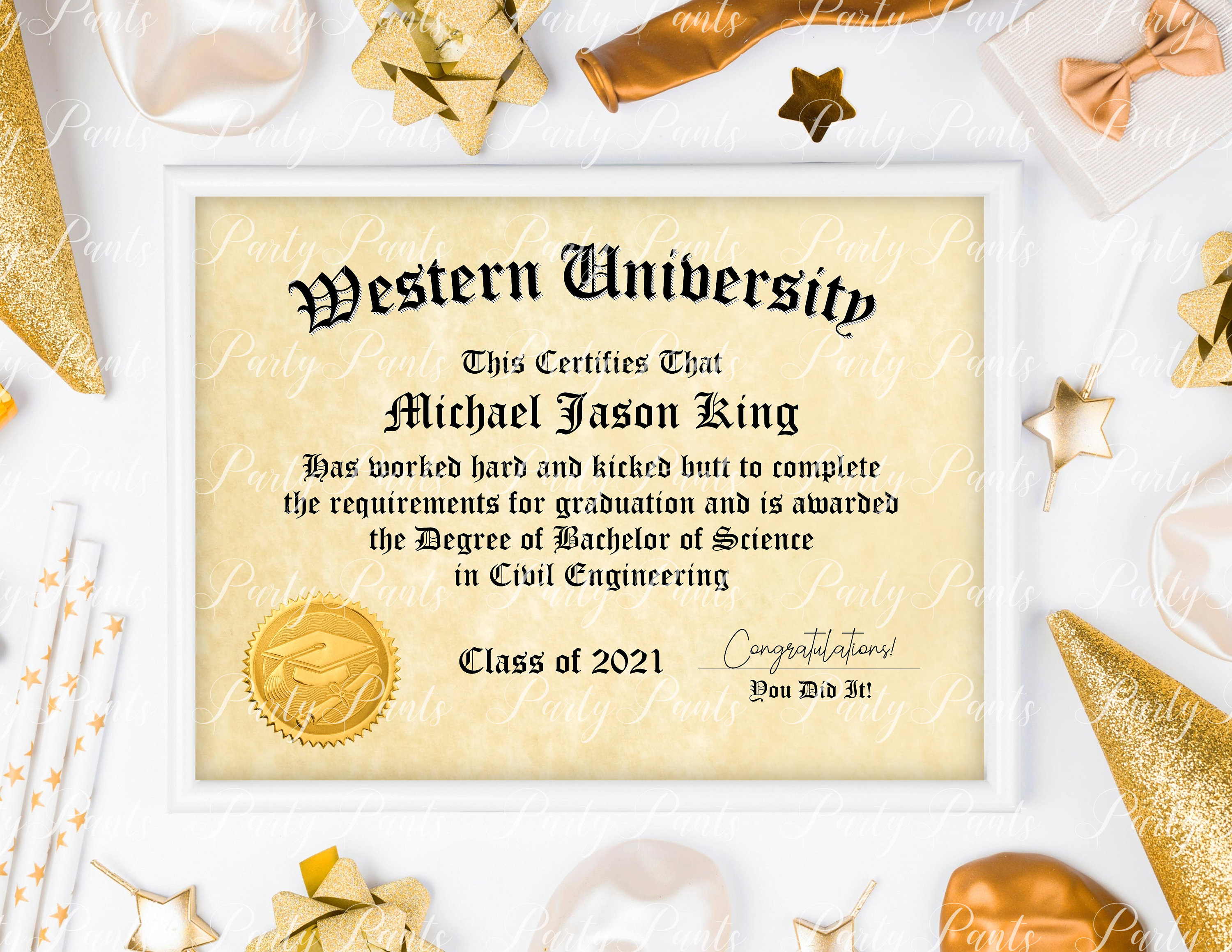 university degree certificate template