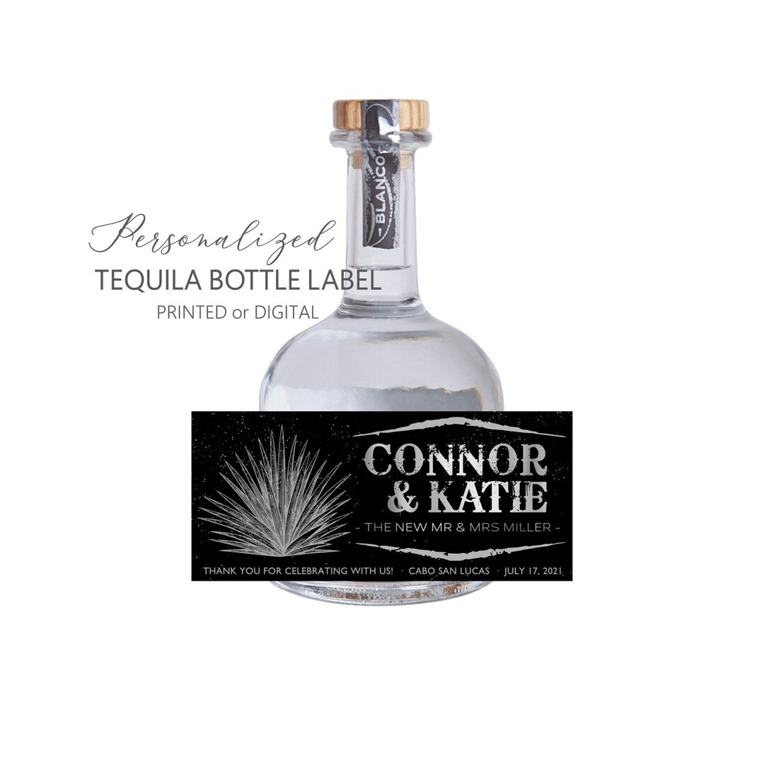 Personalized Tequila Bottle Label Printed Vinyl Sticker or Etsy