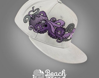 Snapback Cap with KRAKEN embroidery! Grey. Adult and Kid sizes. Beach Blond Snapbacks.