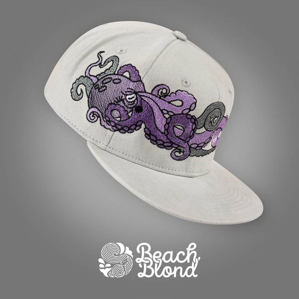 Snapback Cap with KRAKEN embroidery! Gray. Adult and Kid size. Beach Blond Snapbacks.
