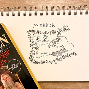 Map of Mordor Ink Illustration