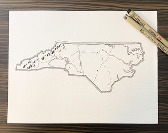 Tolkien Style Map of North Carolina